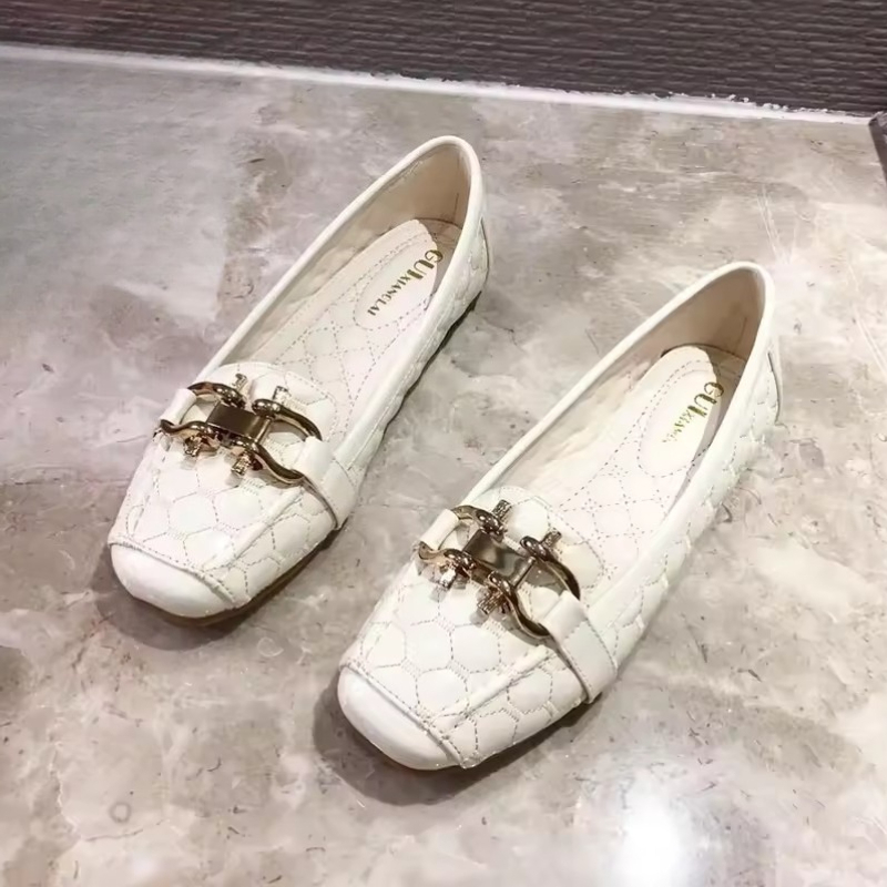 Women'S Shoes Large - 春の新作バレエシューズ レディース ソフトボトム 大きなスクエアトゥ 快適なフラットボトム カジュアルシューズ