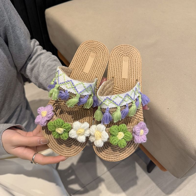 Women Shoes Must Have - ファッションブレードジュートサンダル レディース 軽量ウォーキングシューズ ビーチホリデー アウトドア旅行必需品