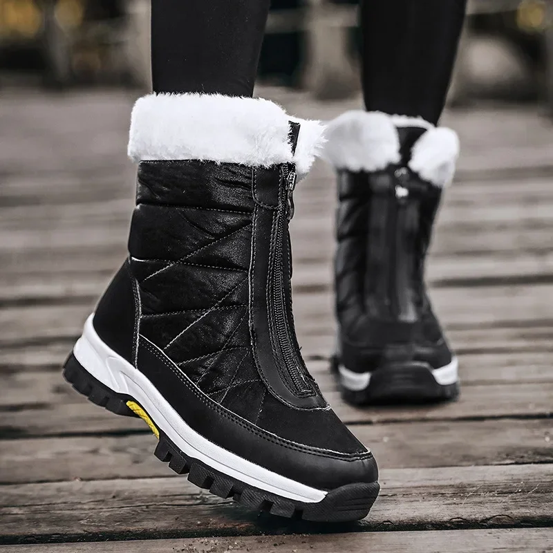 Women'S Shoes Hike - 女性の冬のスノーブーツ防水スニーカー暖かい滑り止めブーツ屋外女性ハイキングブーツ作業靴ボタスムジェールザパトス
