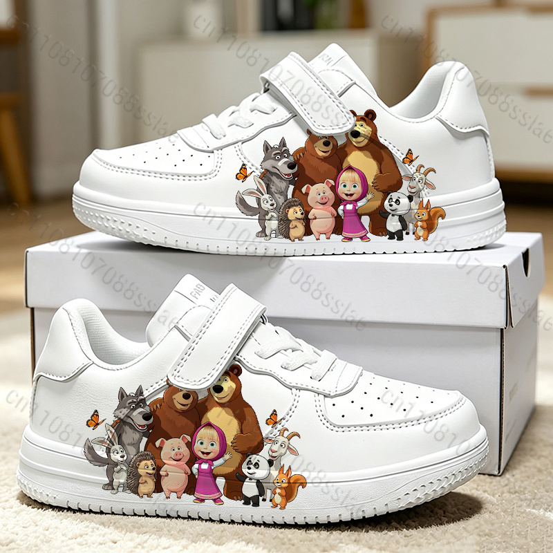Women'S Shoes Back To School - マーシャ・ベア子供用漫画シューズ 男の子 女の子用 通学シーズン向け 多用途 デイリーアウト向け