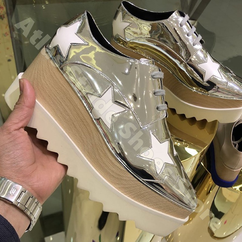 Women'S Shoes Hike - 女性用シルバーメタリックスタープラットフォームスニーカー、チャンキーウェッジ厚底、レースアップパンプス、ヴィンテージY2Kストリートウェア、ハイキングシューズ