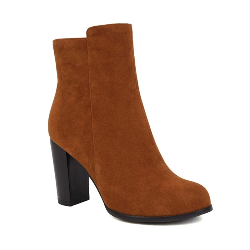 Women Shoes Big W - BLXQPYT Botas De Mujer アンクルブーツ女性ファッション西洋秋冬プラットフォームヒールジップビッグサイズ 45