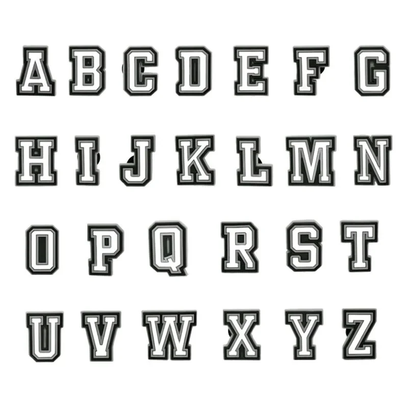 Croc Style Clog - 女性と男性のためのクロックスアクセサリー,a b c文字,クロックス装飾のための靴チャーム,ジーンズのピン,クロッグクリップ