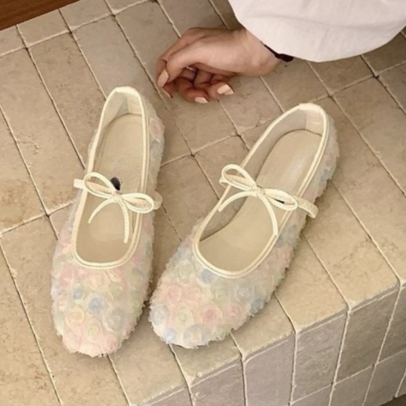 Women'S Shoes Large - 優しいニューチャイニーズローズメッシュメリージェーンシューズ2026春夏新作ボウソフトソールシューズ