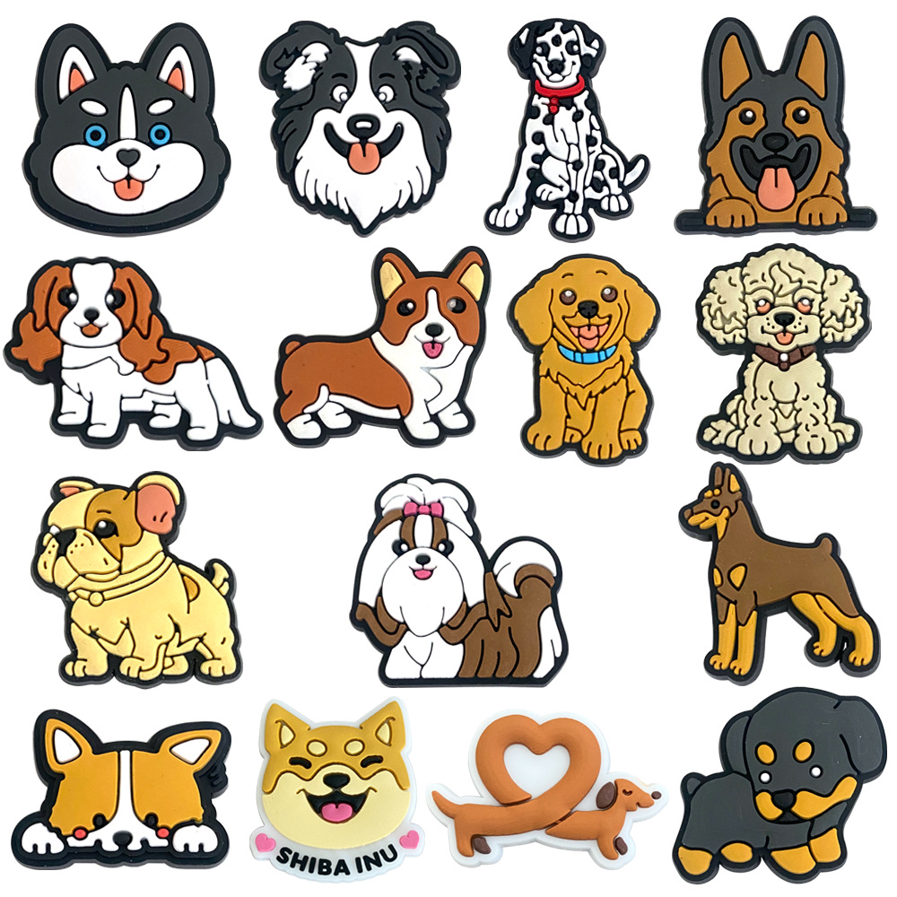 Croc Style Clog - 動物犬靴チャームピンクロックスアクセサリー下駄バブルスライド靴 DIY 靴装飾バックルチャームパーティーギフト