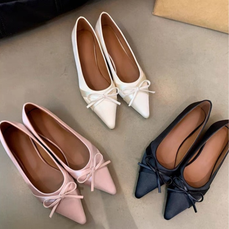 Women'S Shoes Large - 夏の新作シフォンファッション、甘いリボン付きカジュアルフラットサンダル（女性用）、快適なスリッポンシューズ、アウトドアウェア2026
