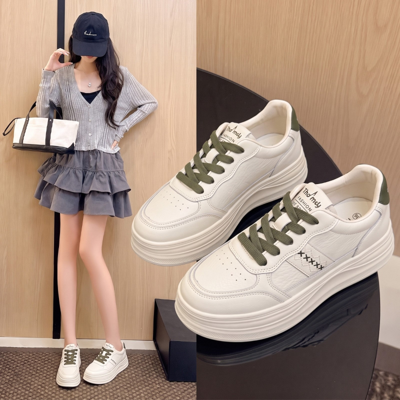 レディース秋の白い靴、韓国風新作、身長を高く見せる厚底、滑り - Mesh Sneaker Women のレビューと価格