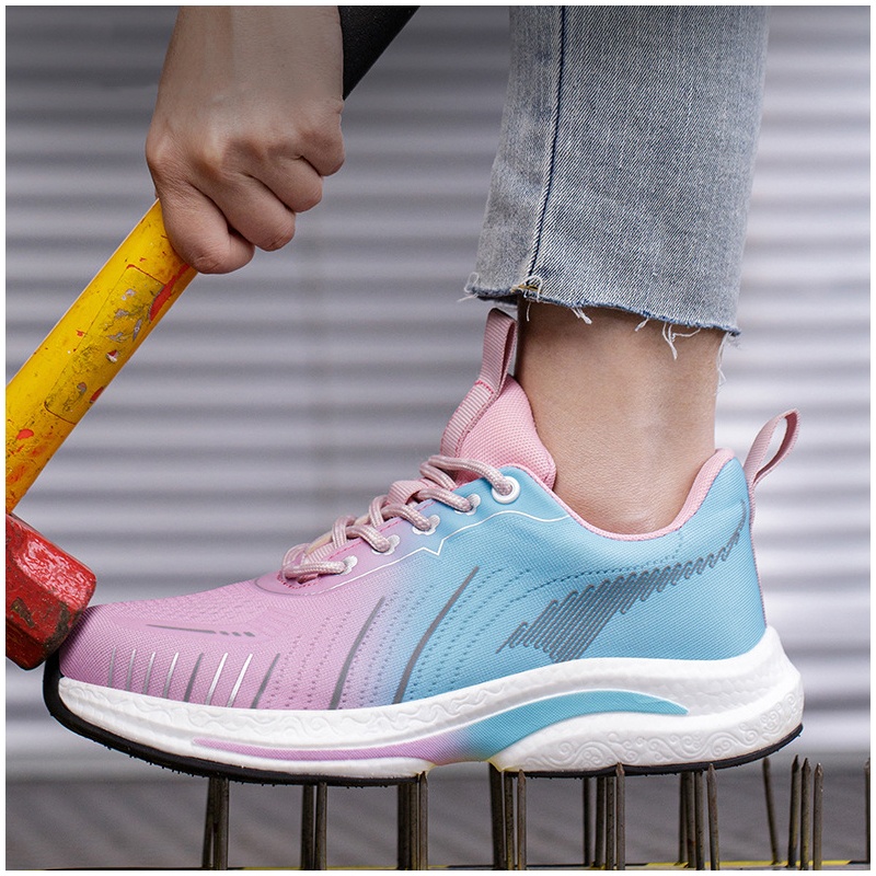 女性ファッション通気性スチールつま先キャップ作業靴エアメッシ - Mesh Sneaker Women のレビューと価格