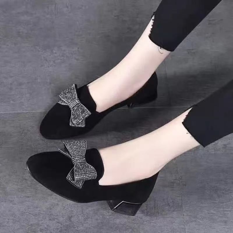 2025年 ブラック 新ファッション レディース リボン付き - Women Shoes Black のレビューと価格