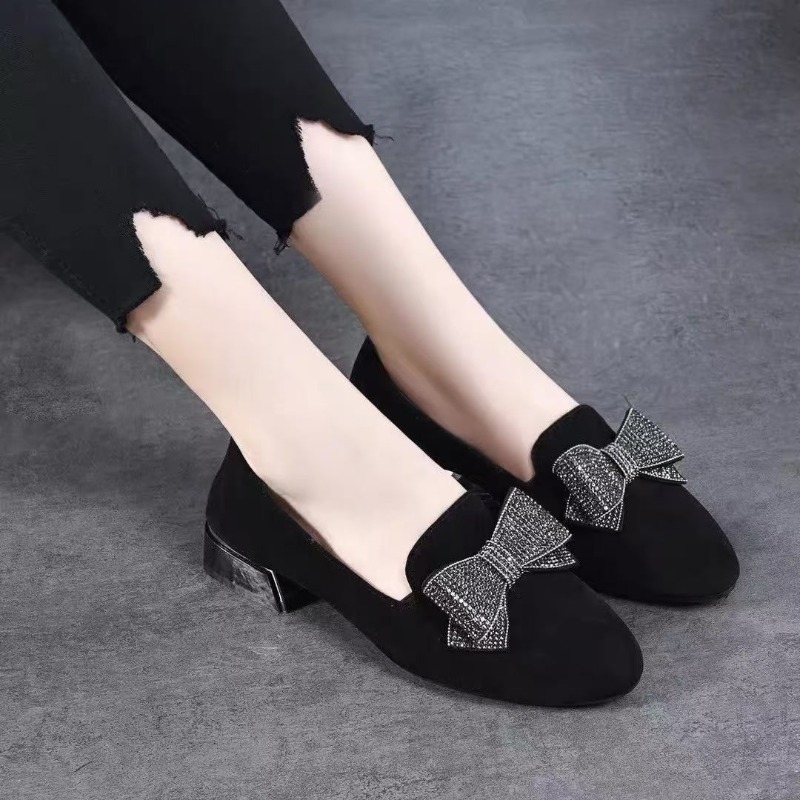 2025年 ブラック 新ファッション レディース リボン付き - Women Shoes Black のレビューと価格