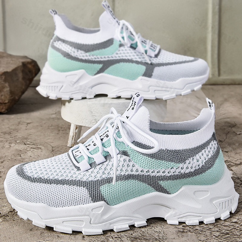 女性スニーカーシューズ大きいサイズ通気性メッシュ軽量プラット - Women Shoes Tennis のレビューと価格