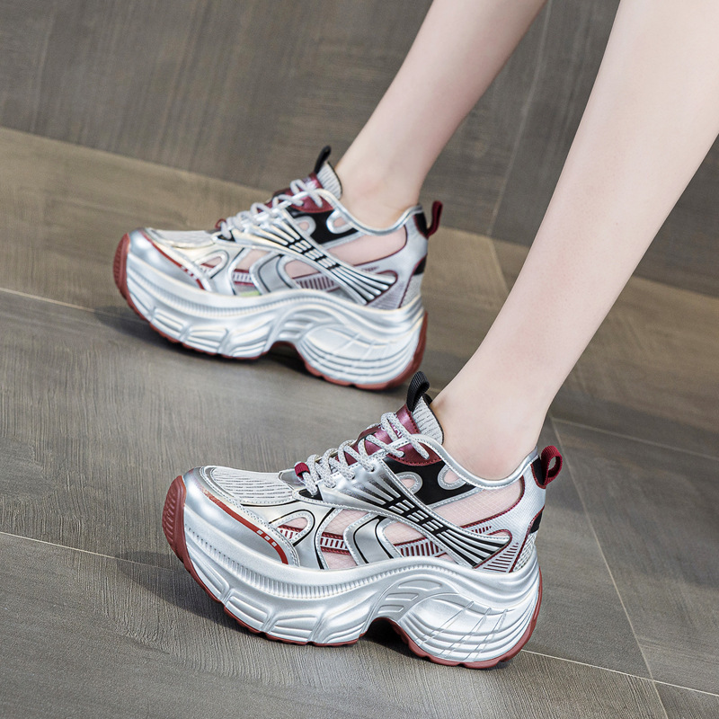 8cm隠し身長アッププラットフォームスニーカー レディース  - Mesh Sneaker Women のレビューと価格
