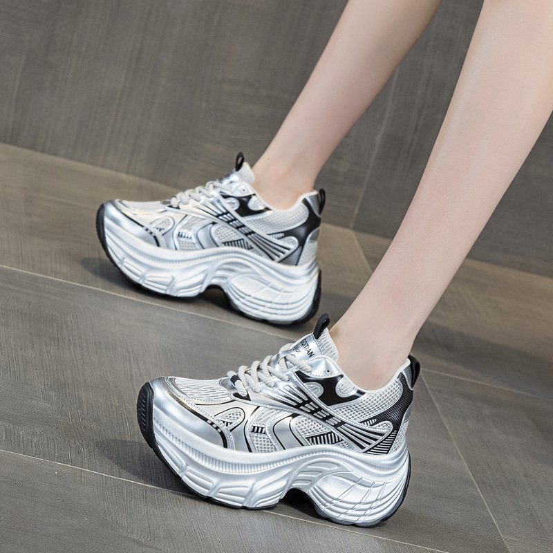 8cm隠し身長アッププラットフォームスニーカー レディース  - Mesh Sneaker Women のレビューと価格