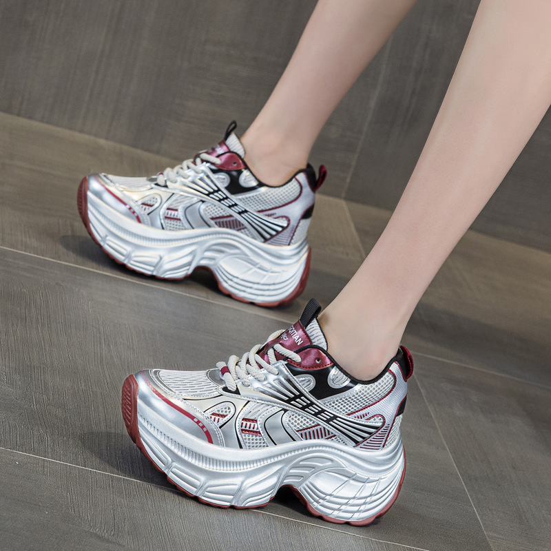 8cm隠し身長アッププラットフォームスニーカー レディース  - Mesh Sneaker Women のレビューと価格