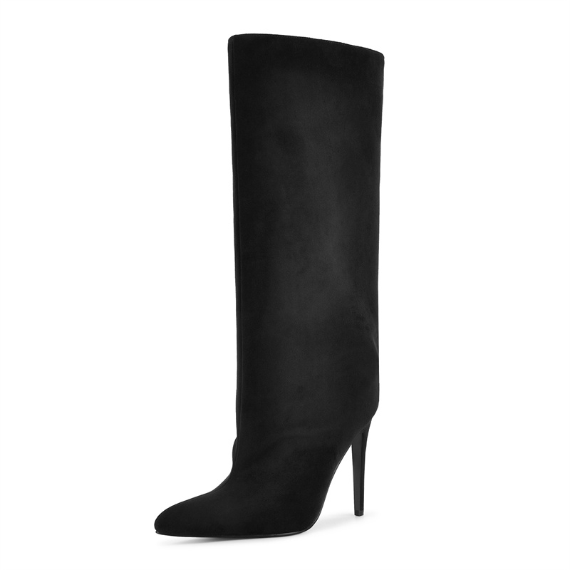Onlymaker ブラック フェイクスエード ニーハイブー - Women'S Shoes X Wide のレビューと価格