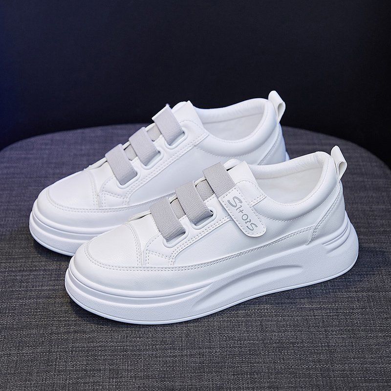 多用途の白いハイカットスニーカー女性用秋マジックベルクロ留め - Women Shoes Must Have のレビューと価格