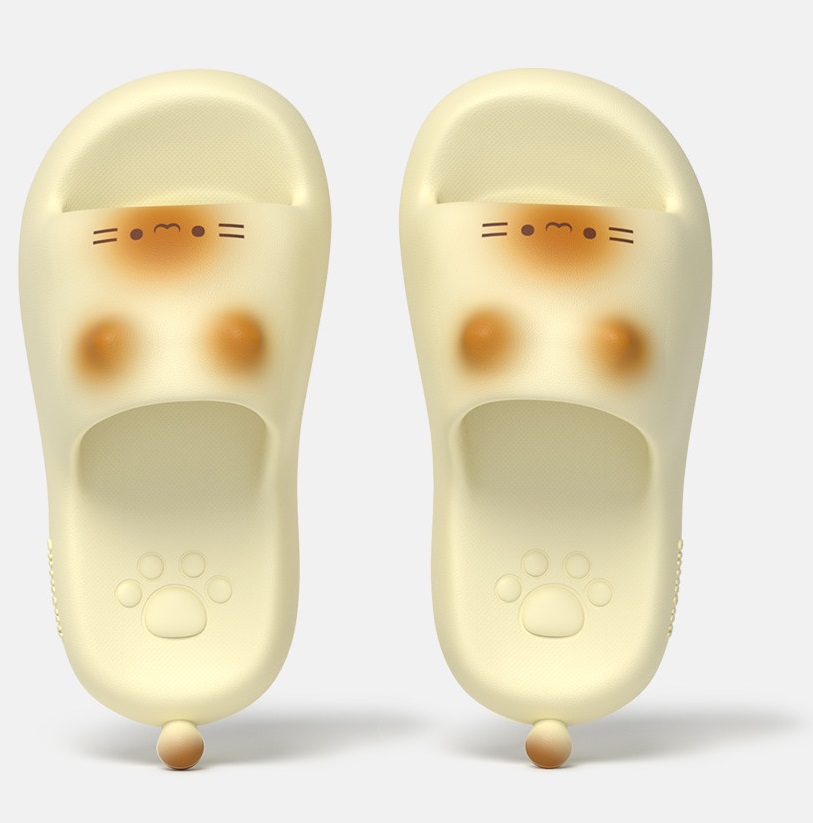 新しい可愛い3D黒猫の足型スライドサンダル レディース ソフ - Women Shoes Black のレビューと価格