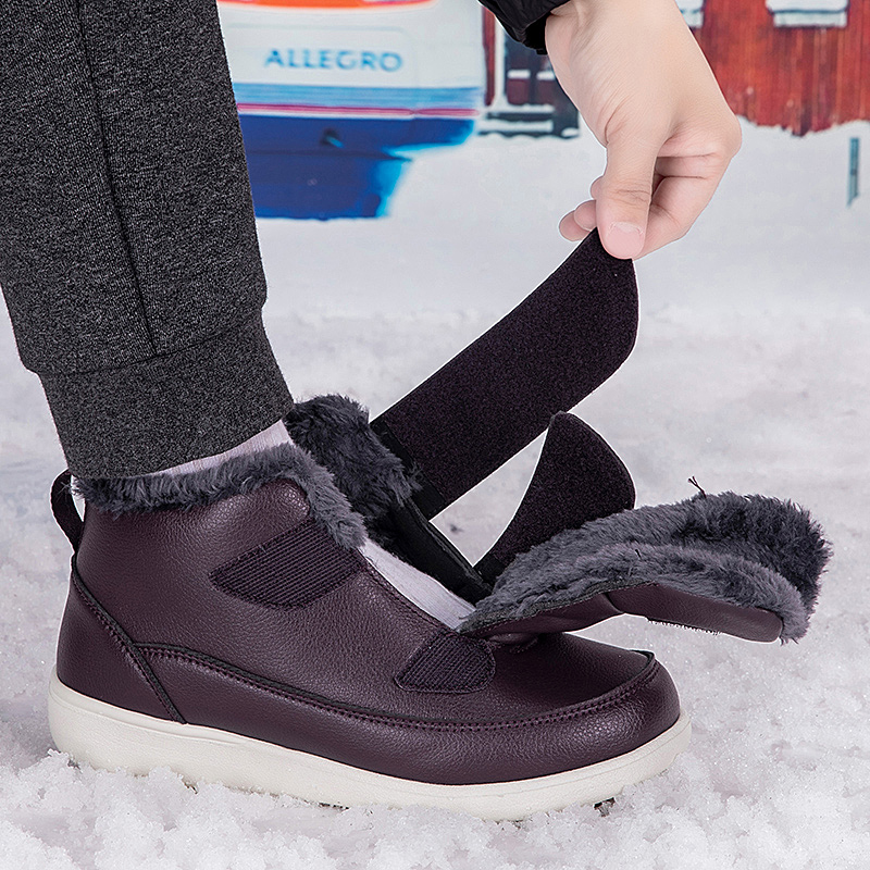 冬の女性用ワイドフットトゥアンクルスノーブーツ、ファー付きプ - Women'S Shoes X Wide のレビューと価格