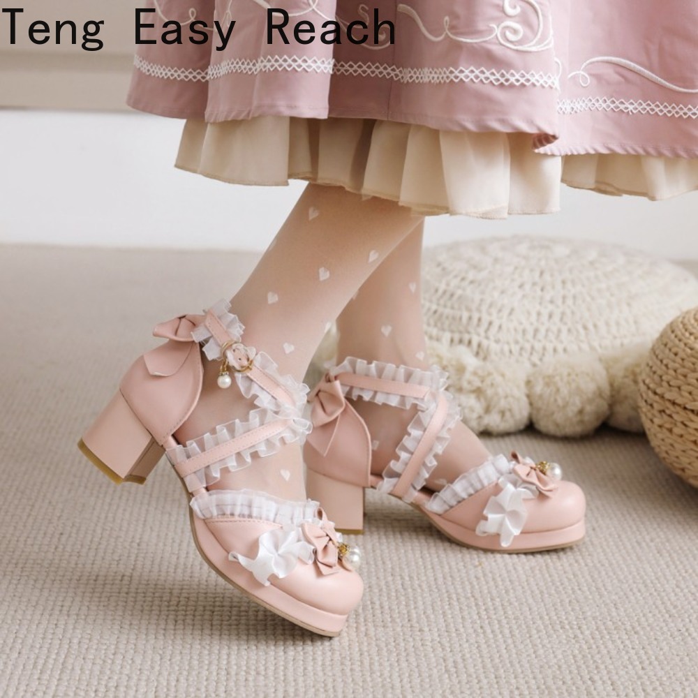 甘い女性のローヒールメリージェーンロリータサンダル高級レース - Women'S Shoes Easy Street のレビューと価格