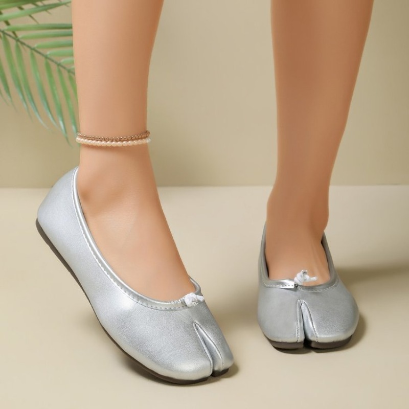 レディース スプリットトゥ バレエシューズ ノット装飾 スリ - Women'S Shoes Large のレビューと価格