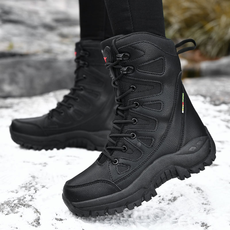 男性オートバイ戦術ブーツレースアップ女性軍暖かい快適な登山ハ - Women'S Shoes Hike のレビューと価格